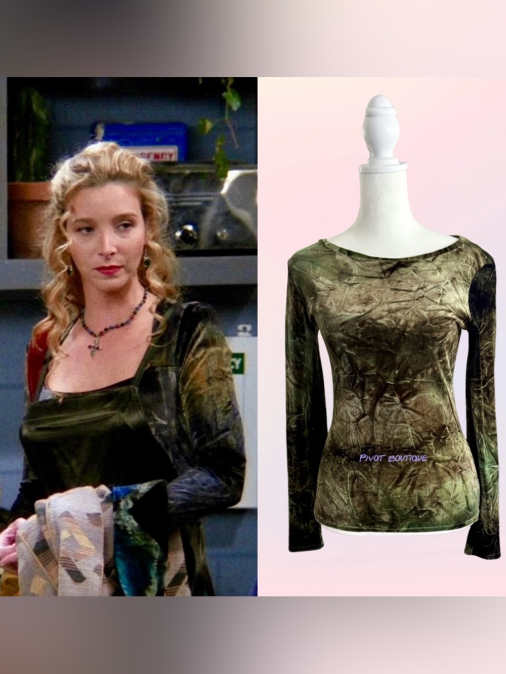 Alternate Crushed Velvet Tie Dye Top ASO Phoebe Buffay on Friends